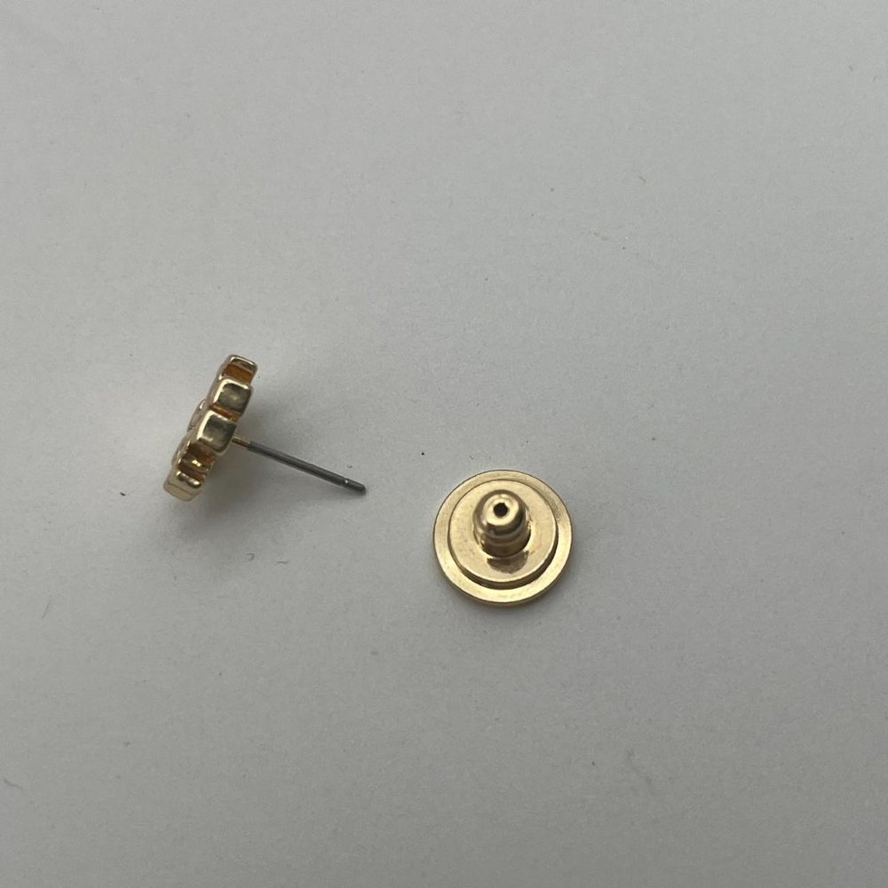 Tory Burch Classic Small Logo Stud Earrings with Gold Plating - Picture 8 of 8